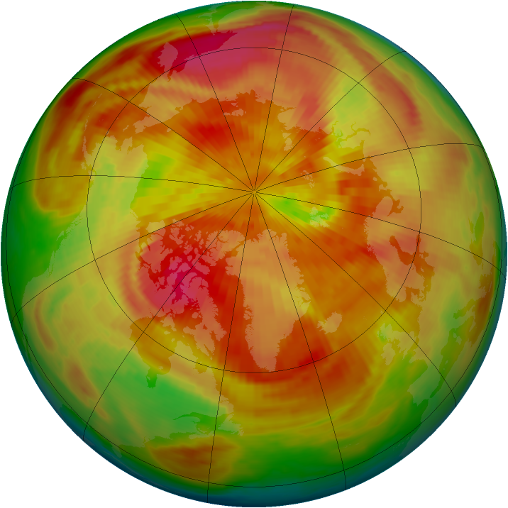 Arctic ozone map for 24 March 1987